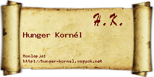 Hunger Kornél névjegykártya