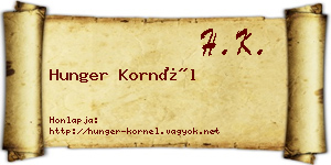 Hunger Kornél névjegykártya