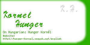 kornel hunger business card